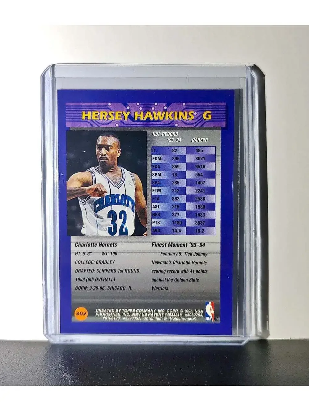 Hersey Hawkins 1994-95 Topps Finest #302 Basketball Card
